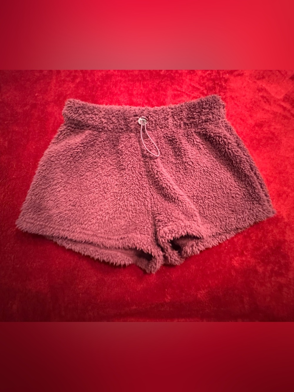 No Boundaries Plush Drawstring Lounge Shorts — Mauve